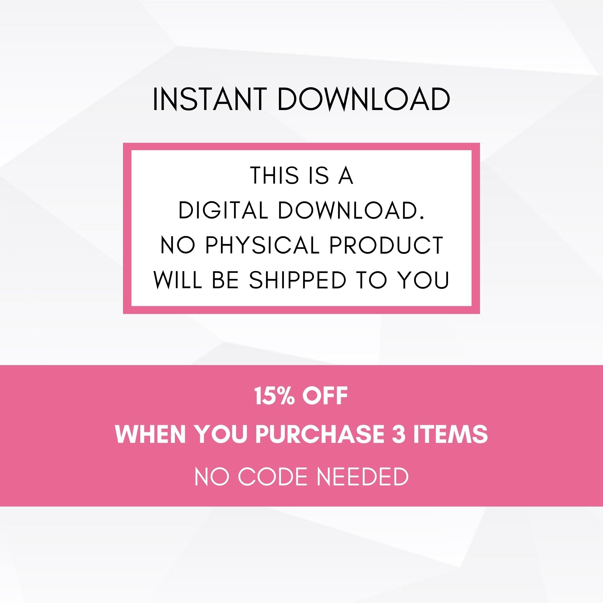 save 15 percent when you purchase 3 items today