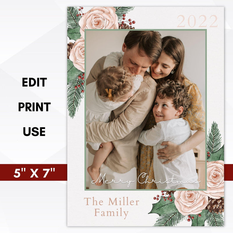 vintage pink cchristmas card photo