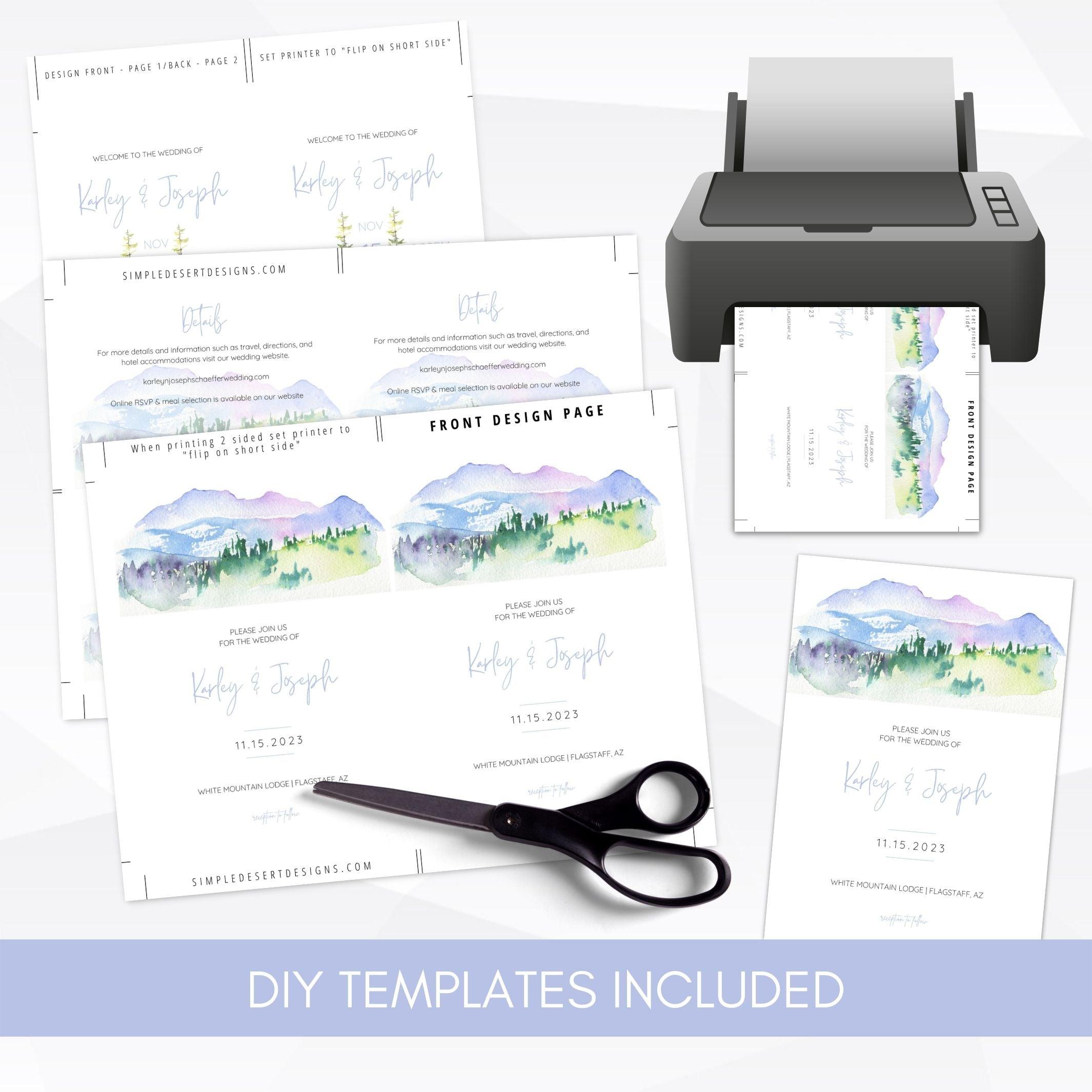 editable wedding invitation suite