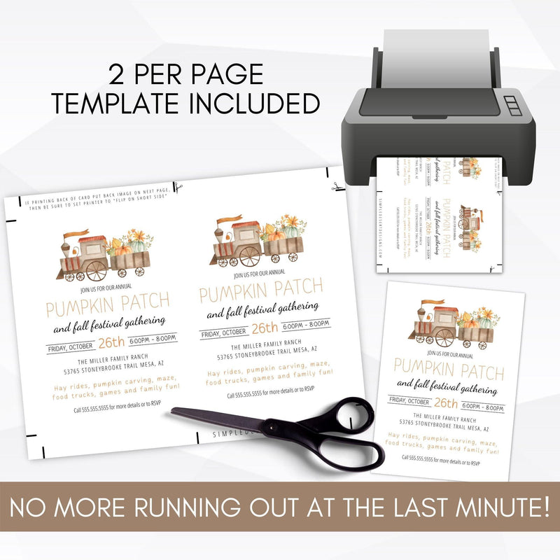 printable halloween thanksgiving fall invitation