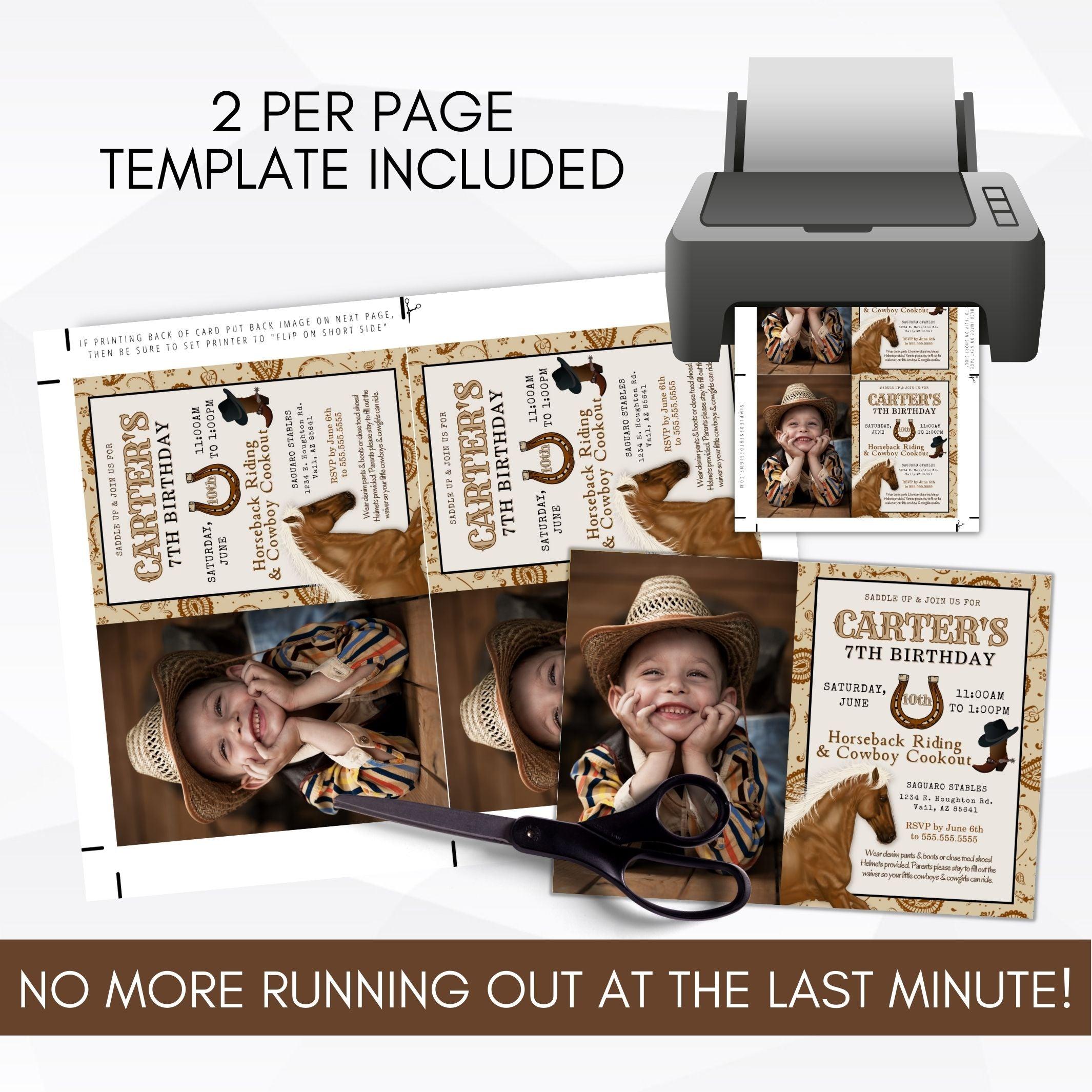 horse theme birthday party invitations