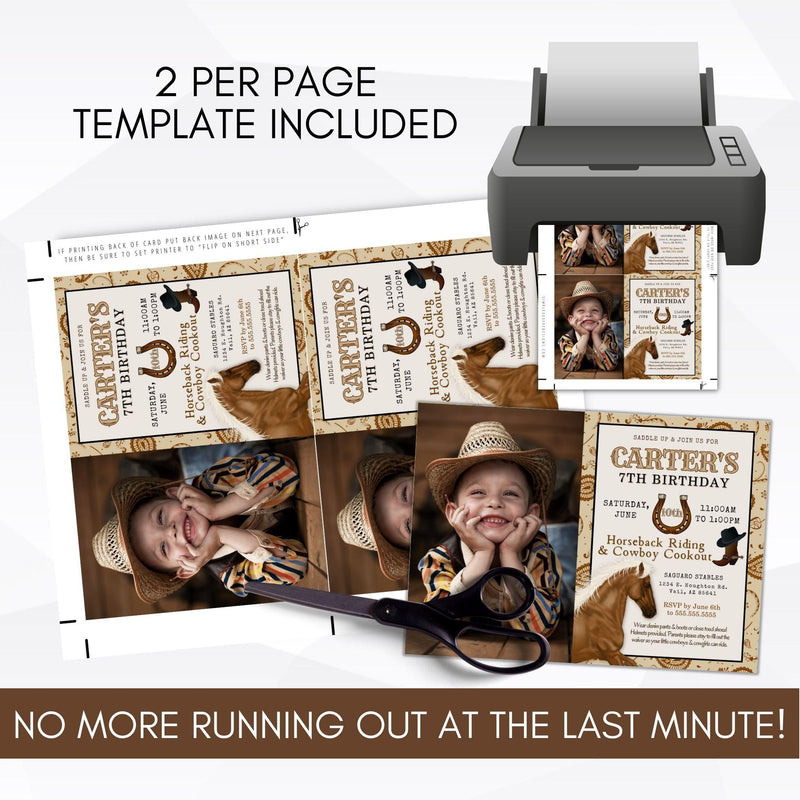 horse theme birthday party invitations