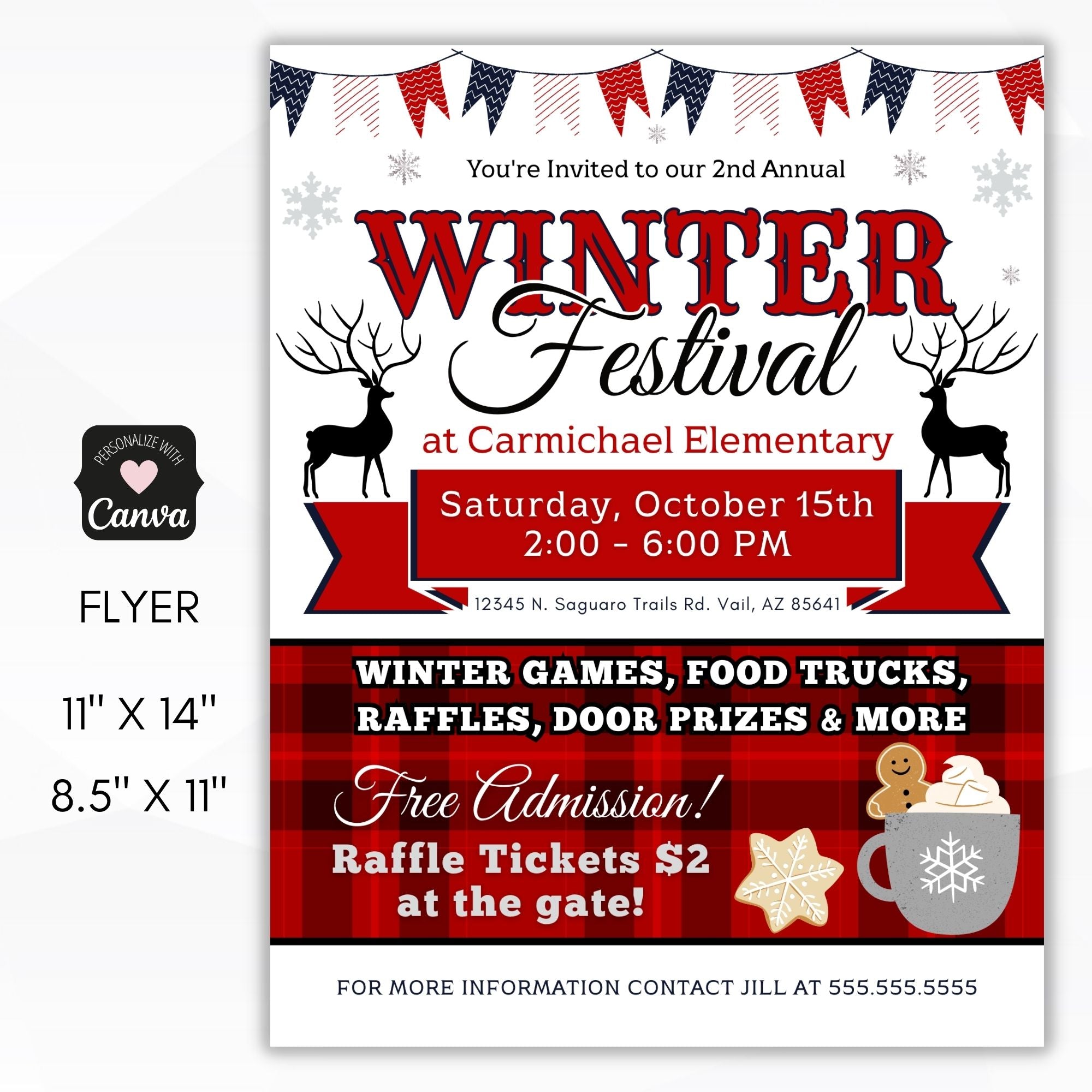 Red Gingham Winter Festival Flyers Set – Simple Desert Designs