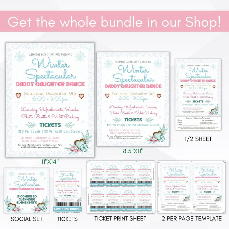 winter wonderland event flyer editable template