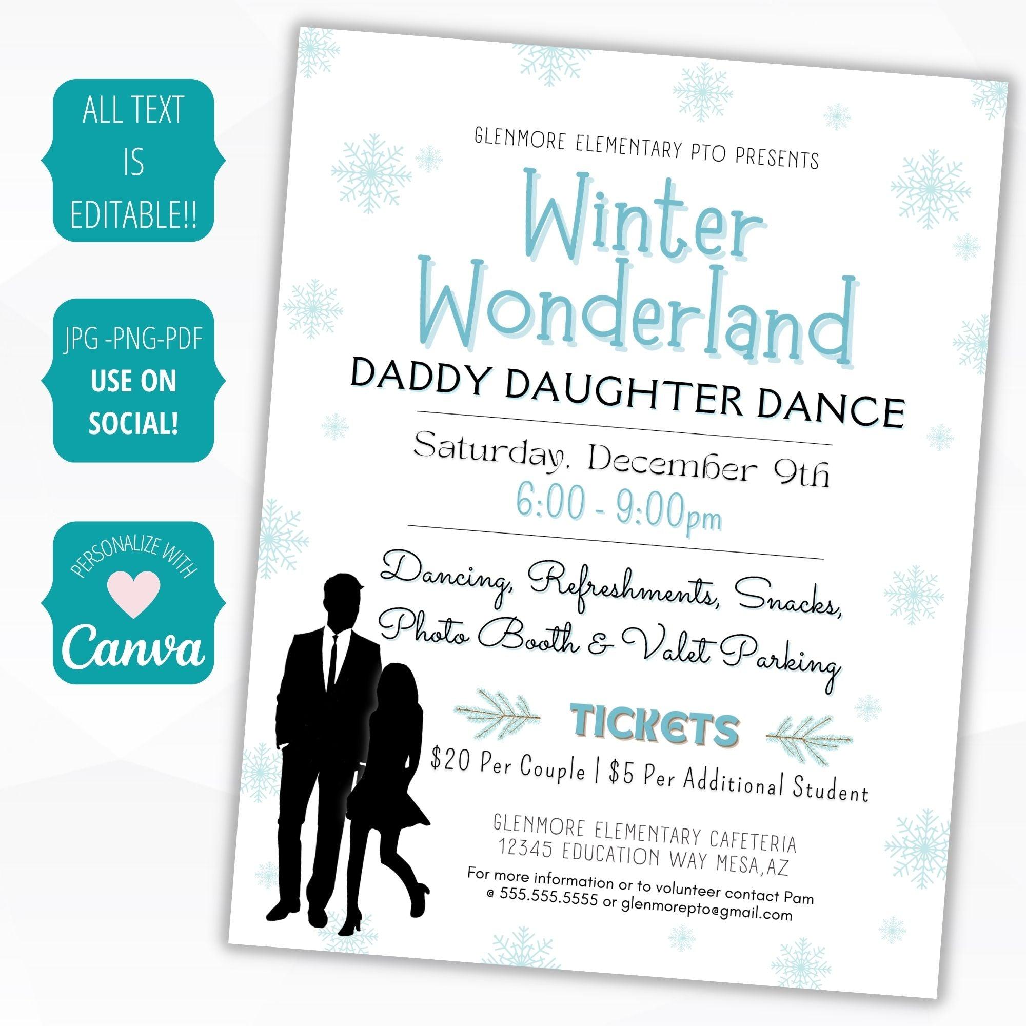 Winter Wonderland Daddy Daughter Dance Flyer SET - Simple Desert Designs