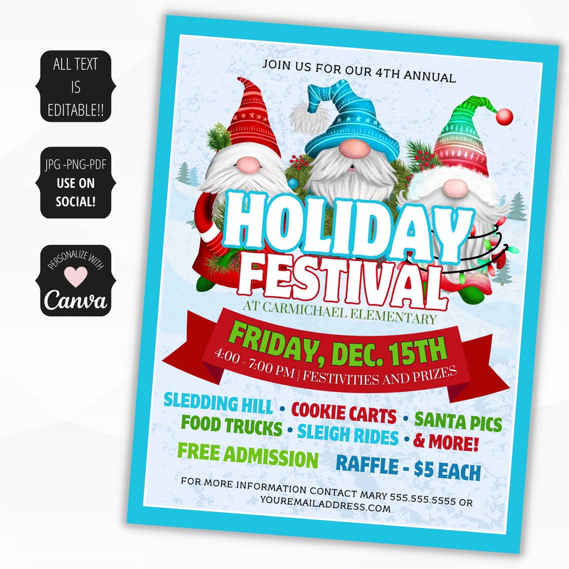 winter fundraiser flyer