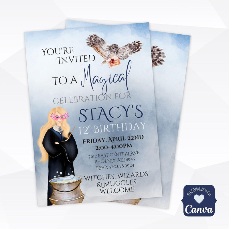 magic themed birthday invitation template
