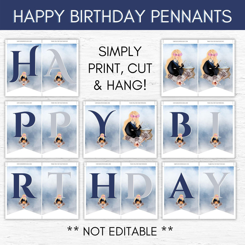 happy birthday sign pennants bunting wizarding