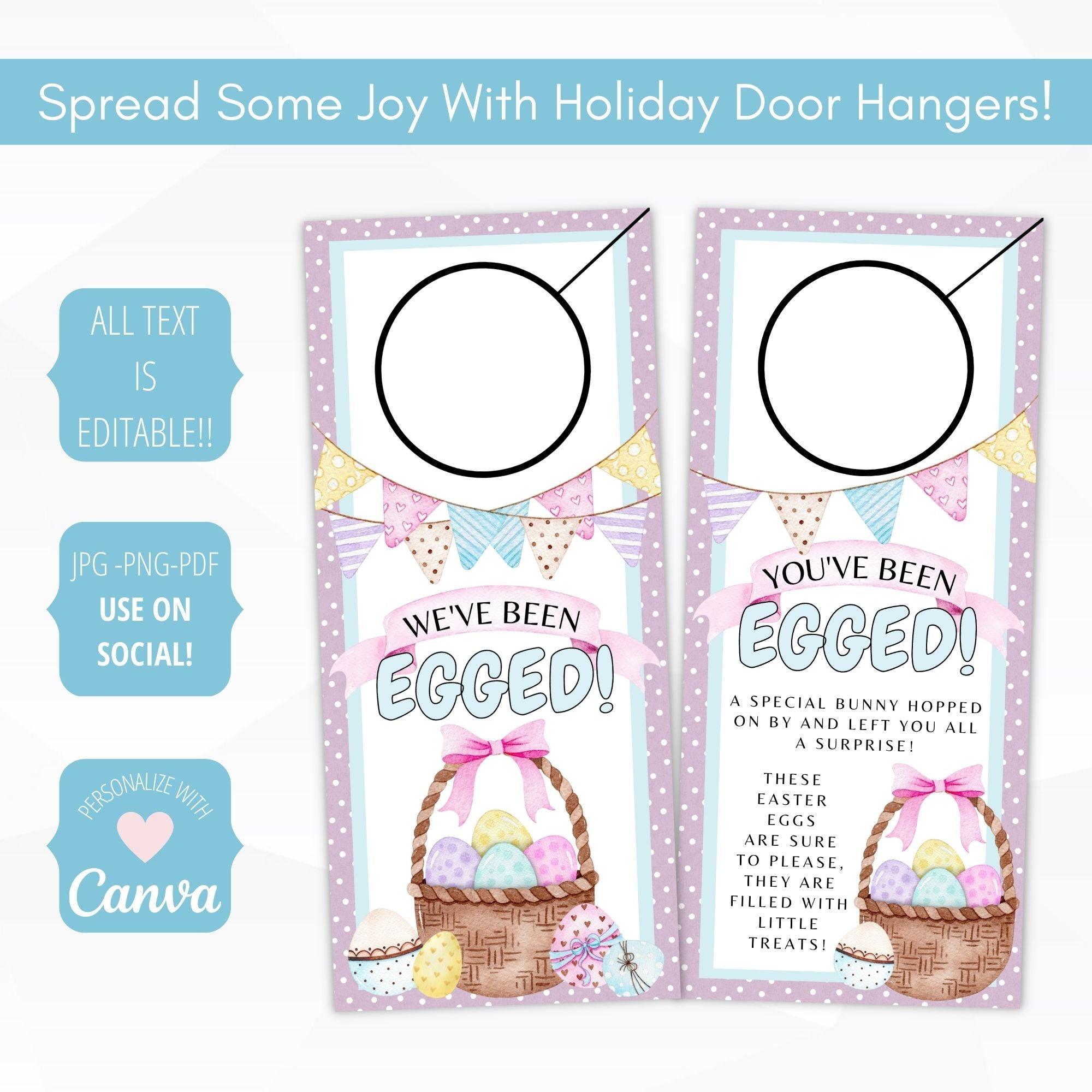 You've Been Egged Door Hanger - EDITABLE - Simple Desert Designs