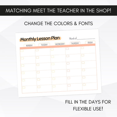 monthly lesson plan templates