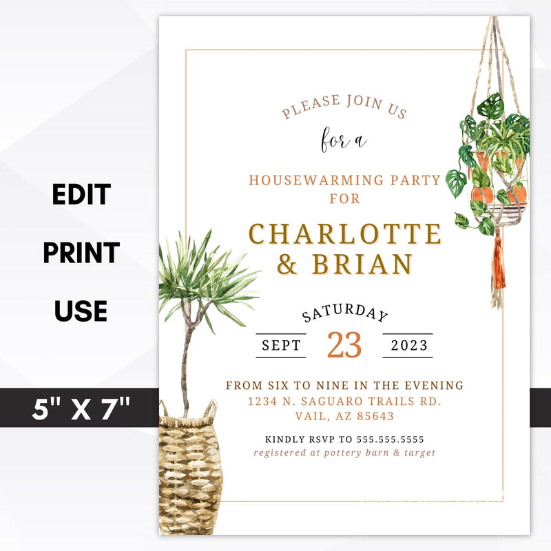 bohemian housewarming party invitation