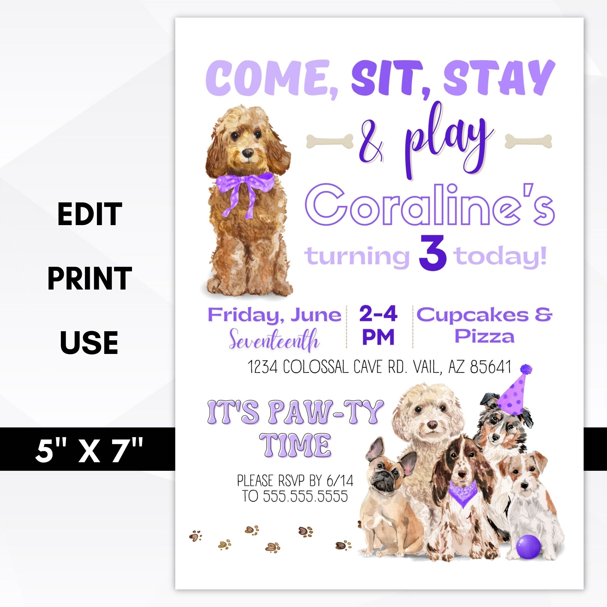 dog birthday party invites