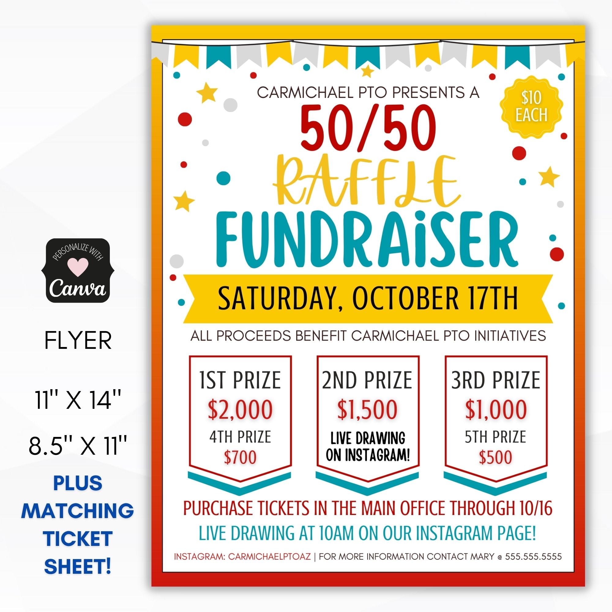 50 50 Raffle Flyer Set – Simple Desert Designs 50-50-raffle-flyer-set-simple-desert-designs