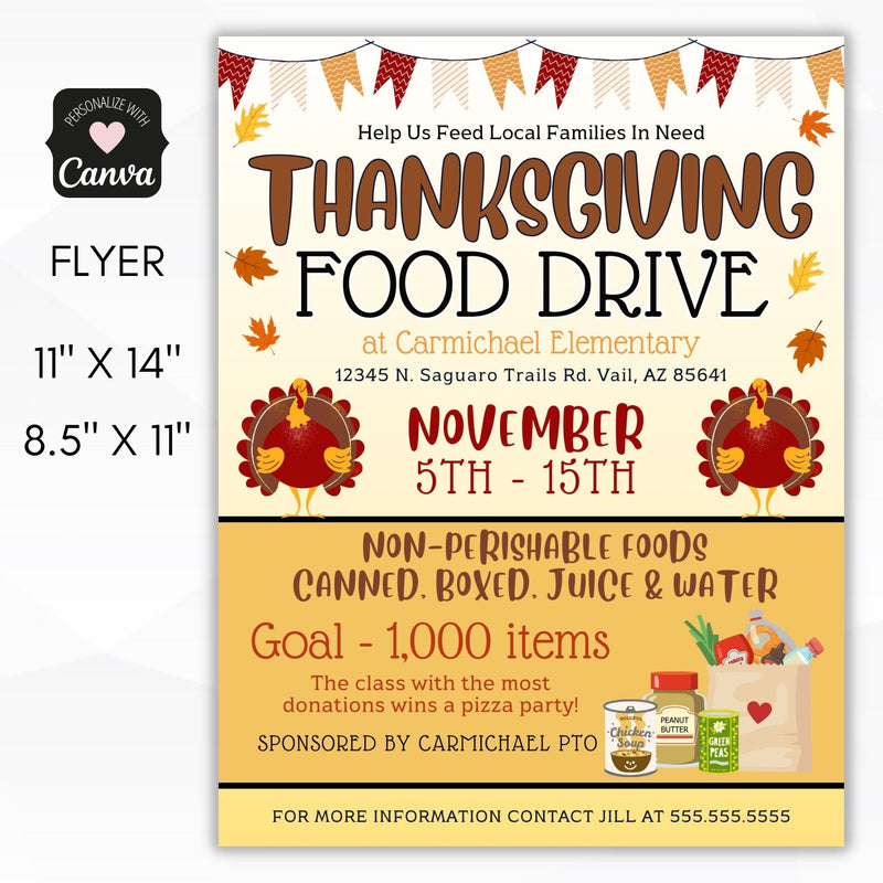 thanksgiving food drive flyer