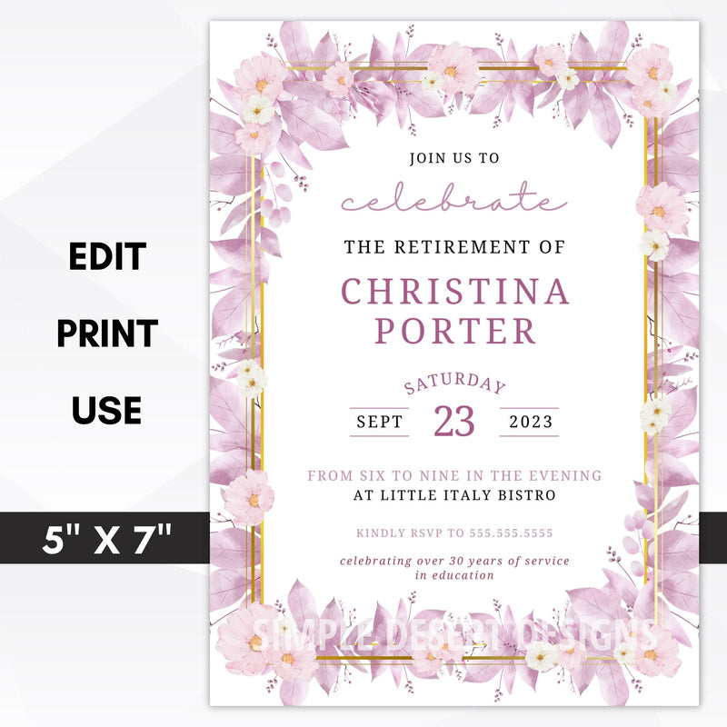 retirement reception invitation template