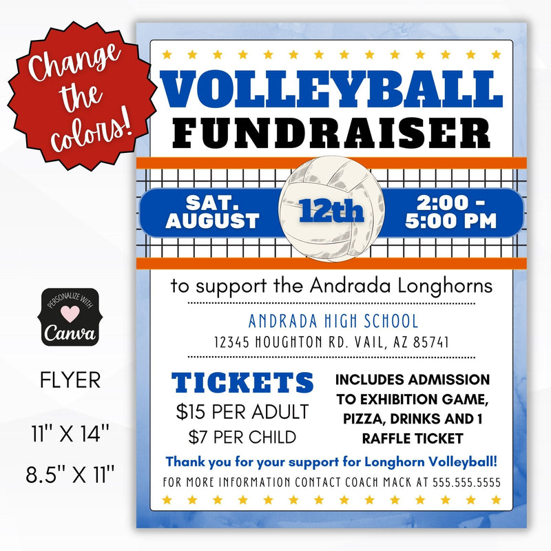 volleyball fundraising flyer