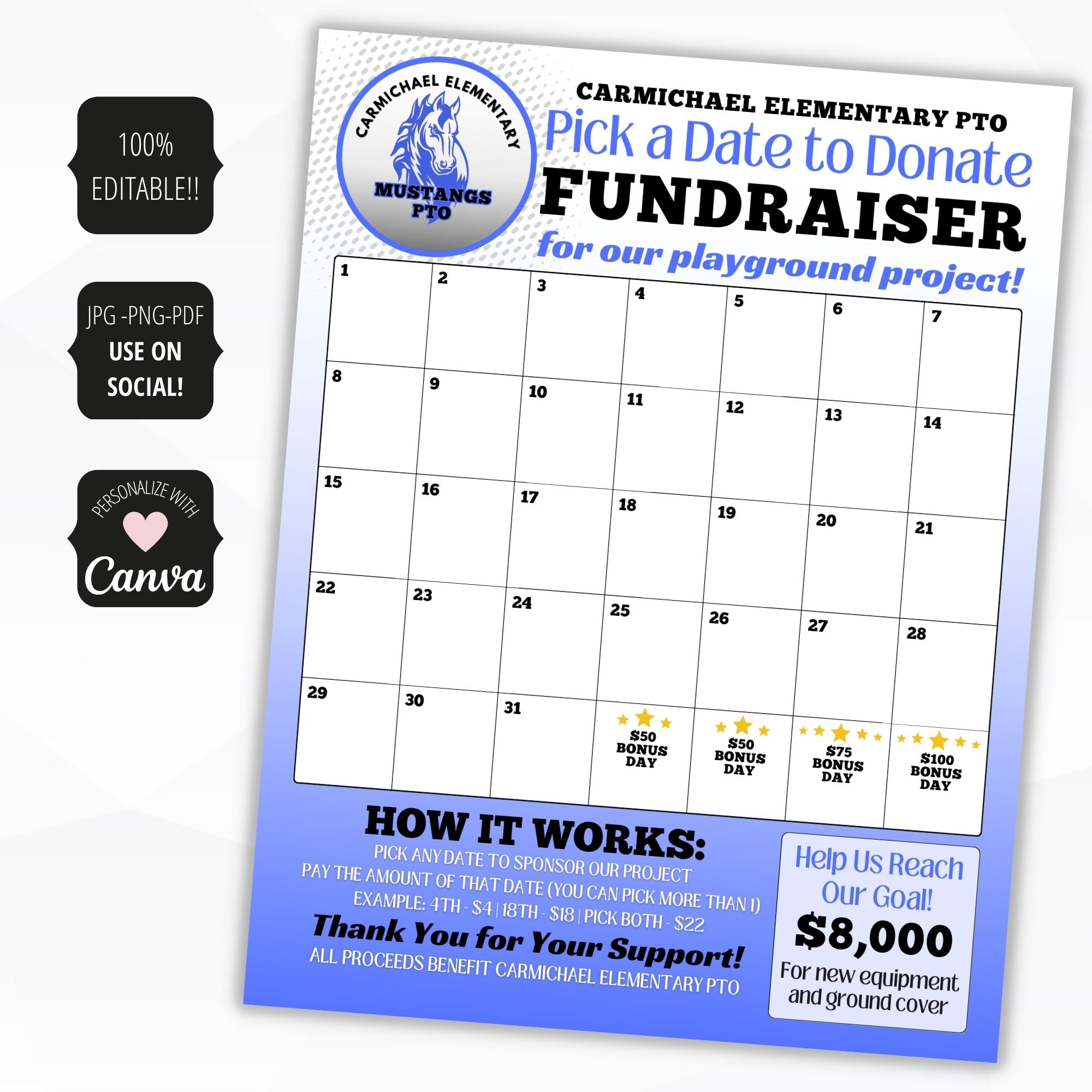 pick a date to donate calendar