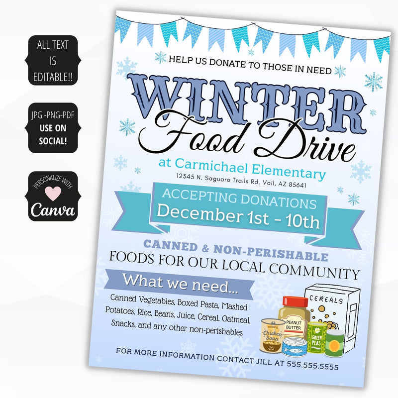 canned food drive flyers