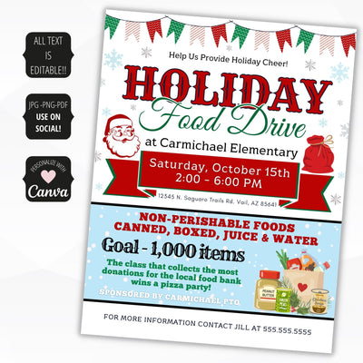 canned food drive poster