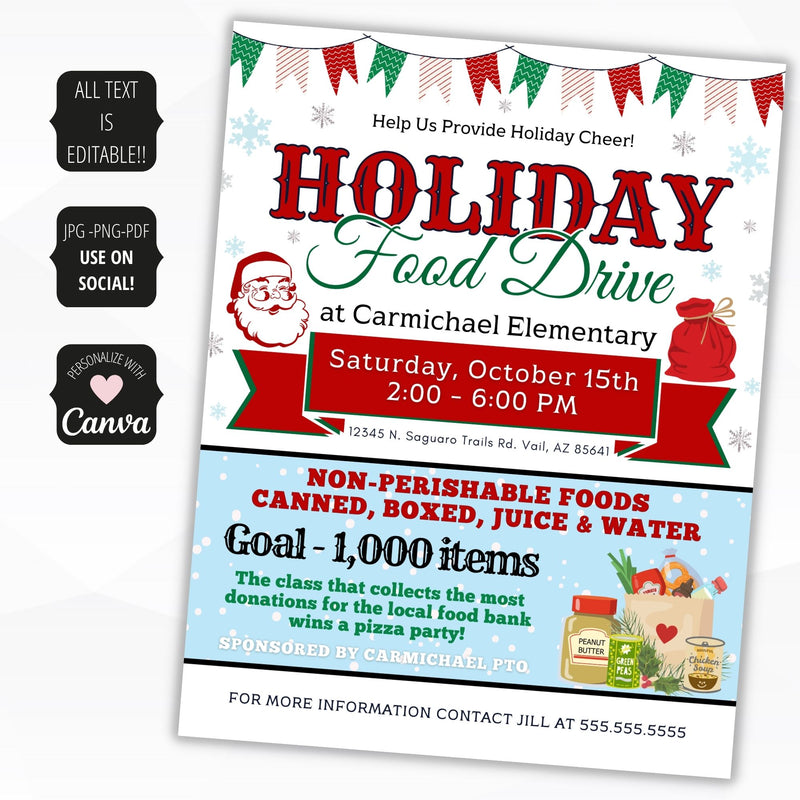 canned food drive poster