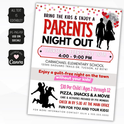 parent night out flyer