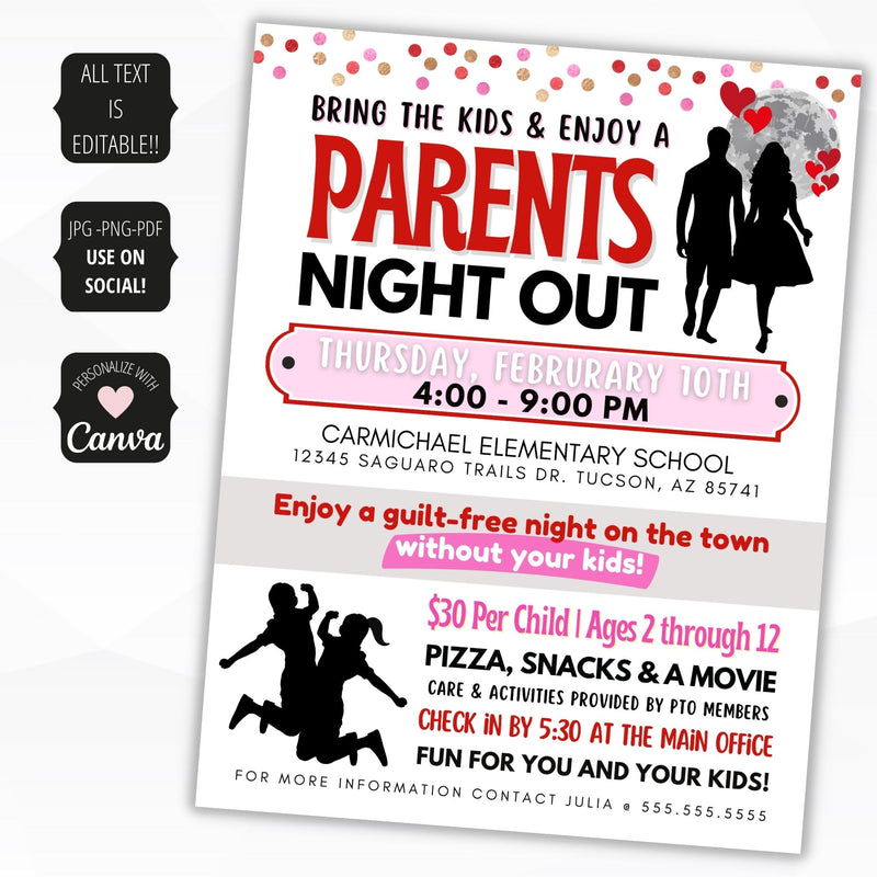 parent night out flyer