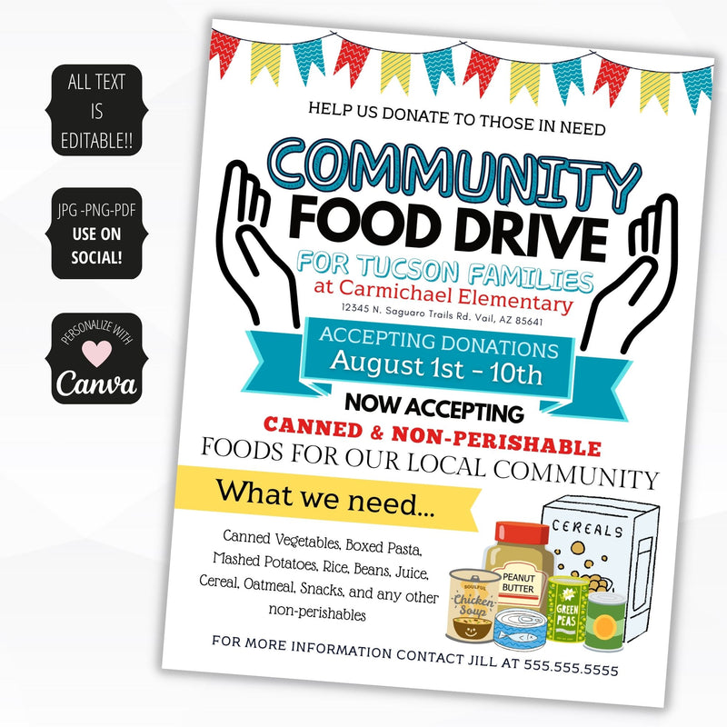 canned food drive flyers