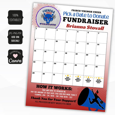 calendar fundraiser template