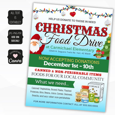 holiday food drive flyer