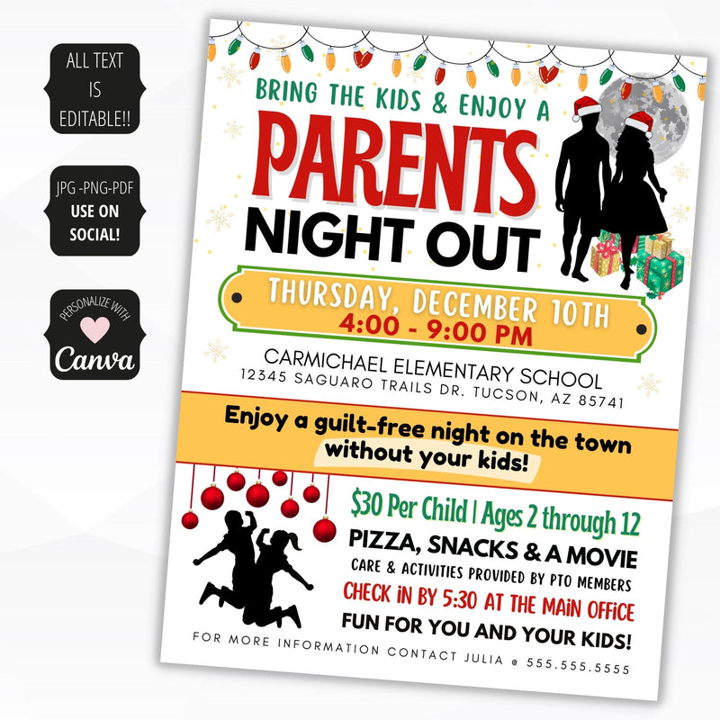 parent night out flyer