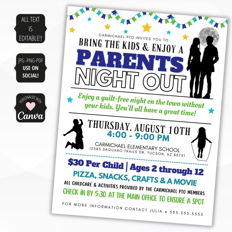 parents night out flyer