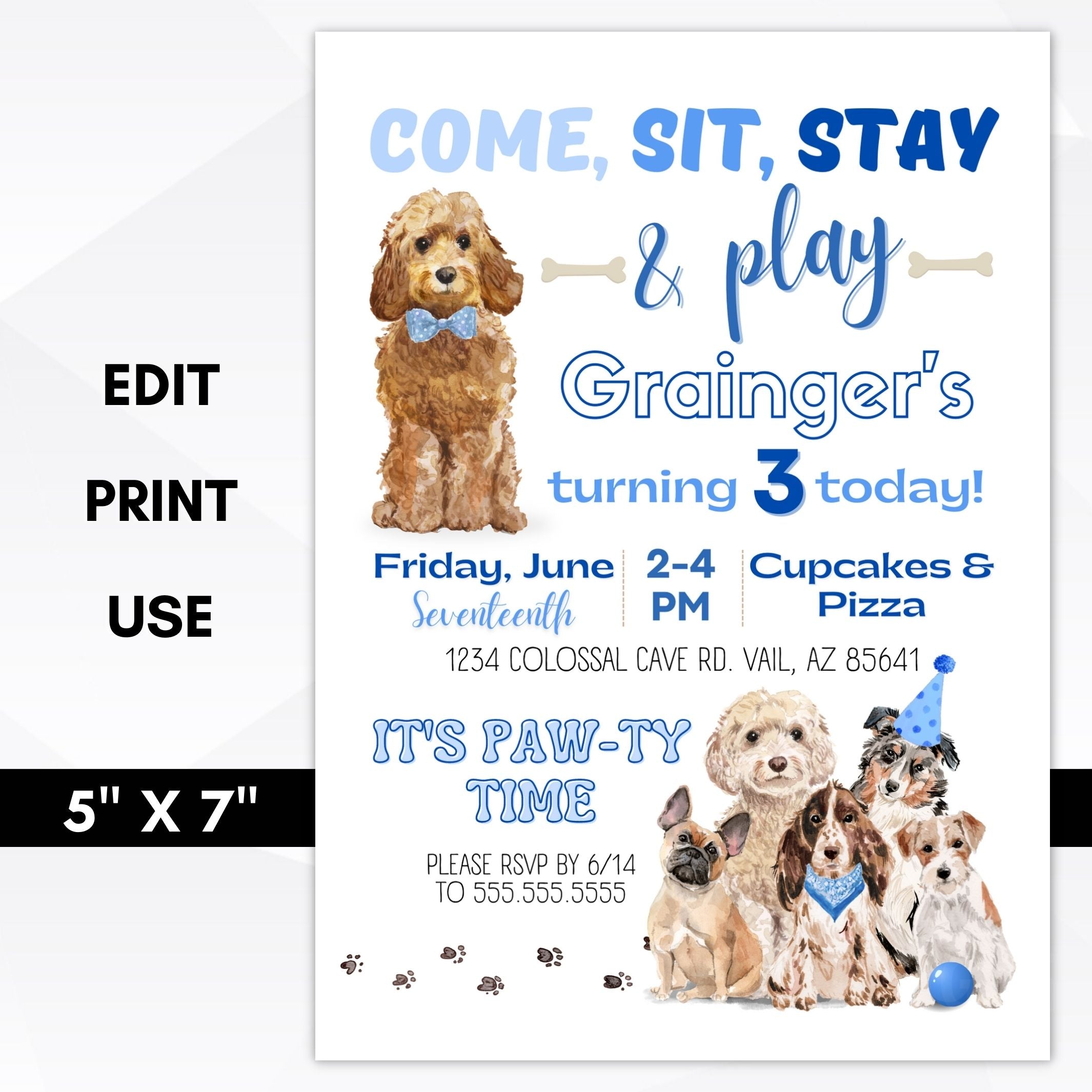 puppy birthday party invitation