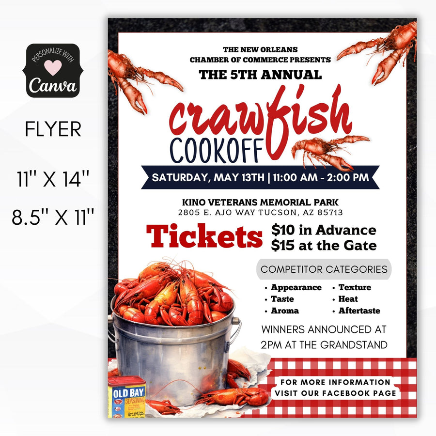 Crawfish Boil Flyer Poster Set – Simple Desert Designs
