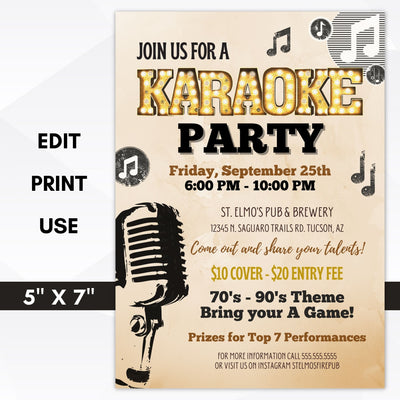 karaoke party invitation