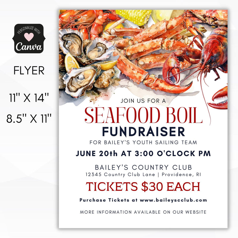 seafood boil dinner flyer