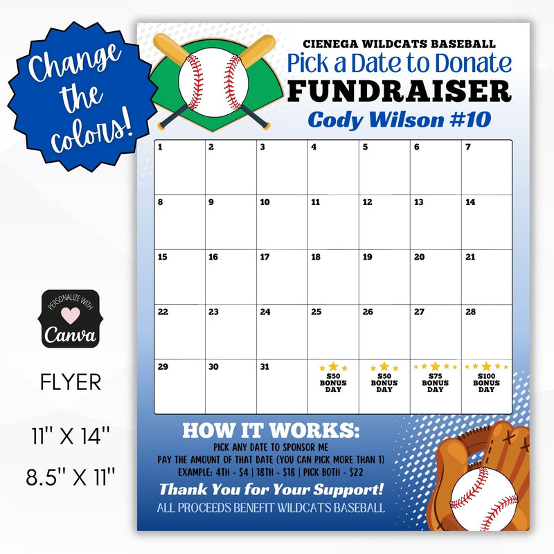 baseball calendar fundraiser