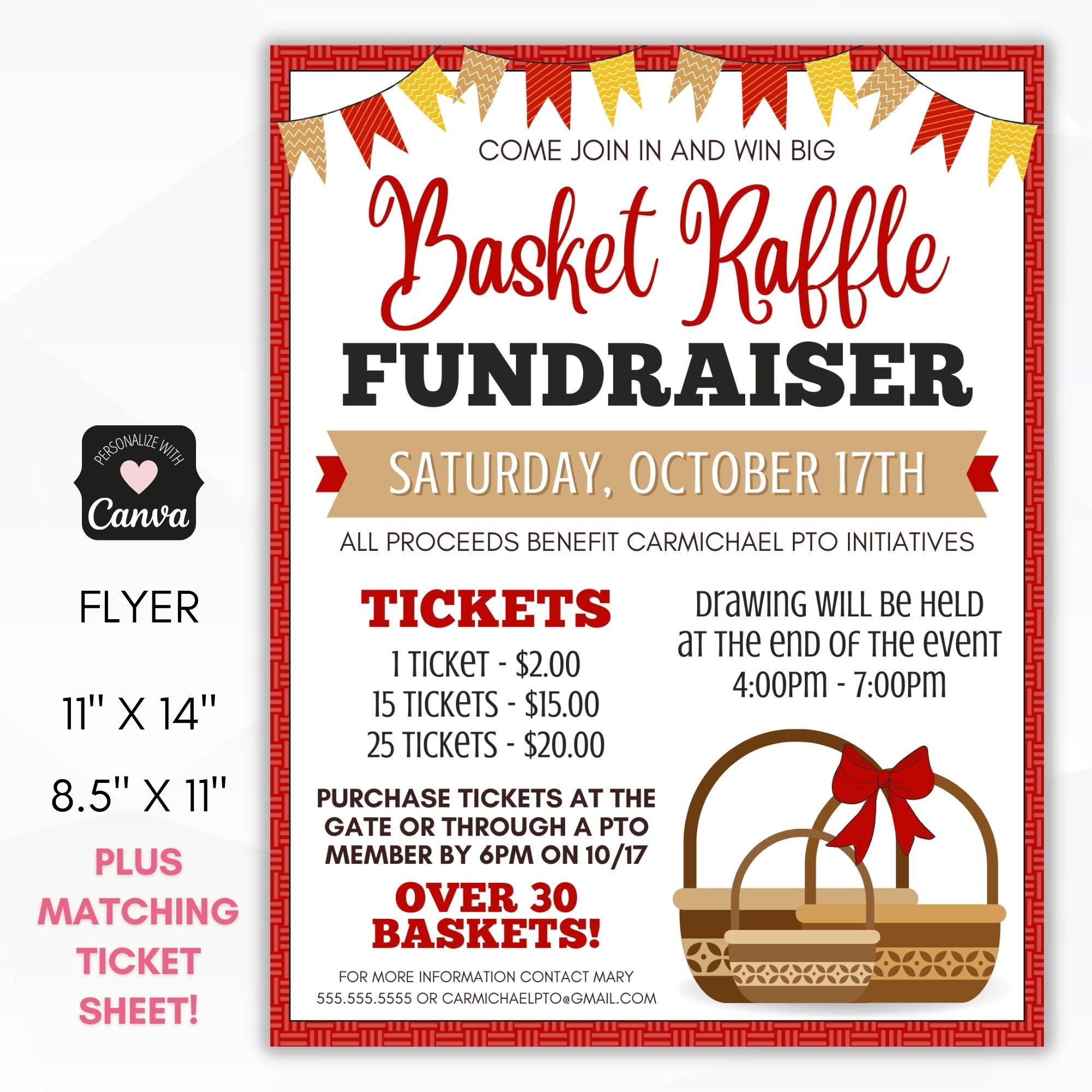 basket raffle flyer
