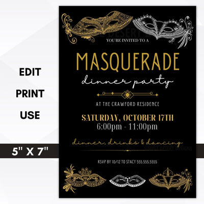 masquerade party invitation