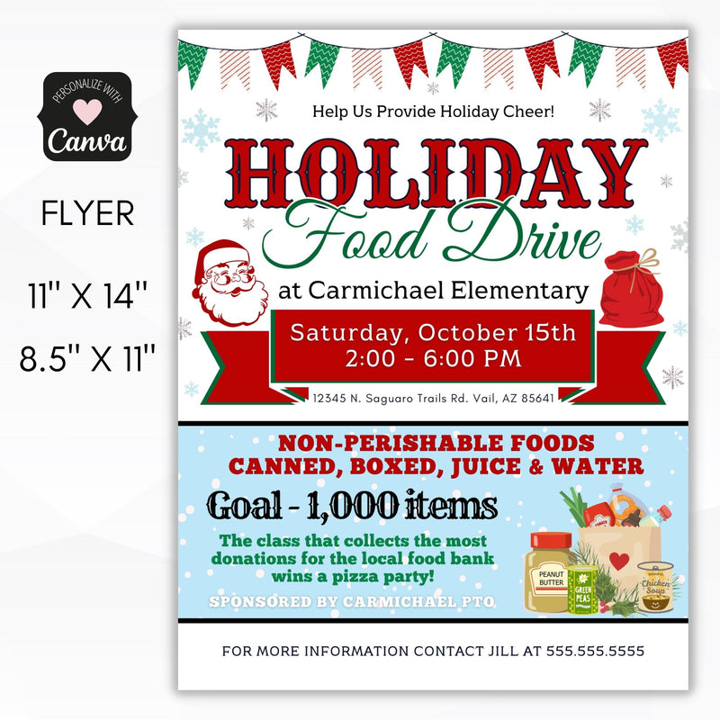 holiday food drive flyer