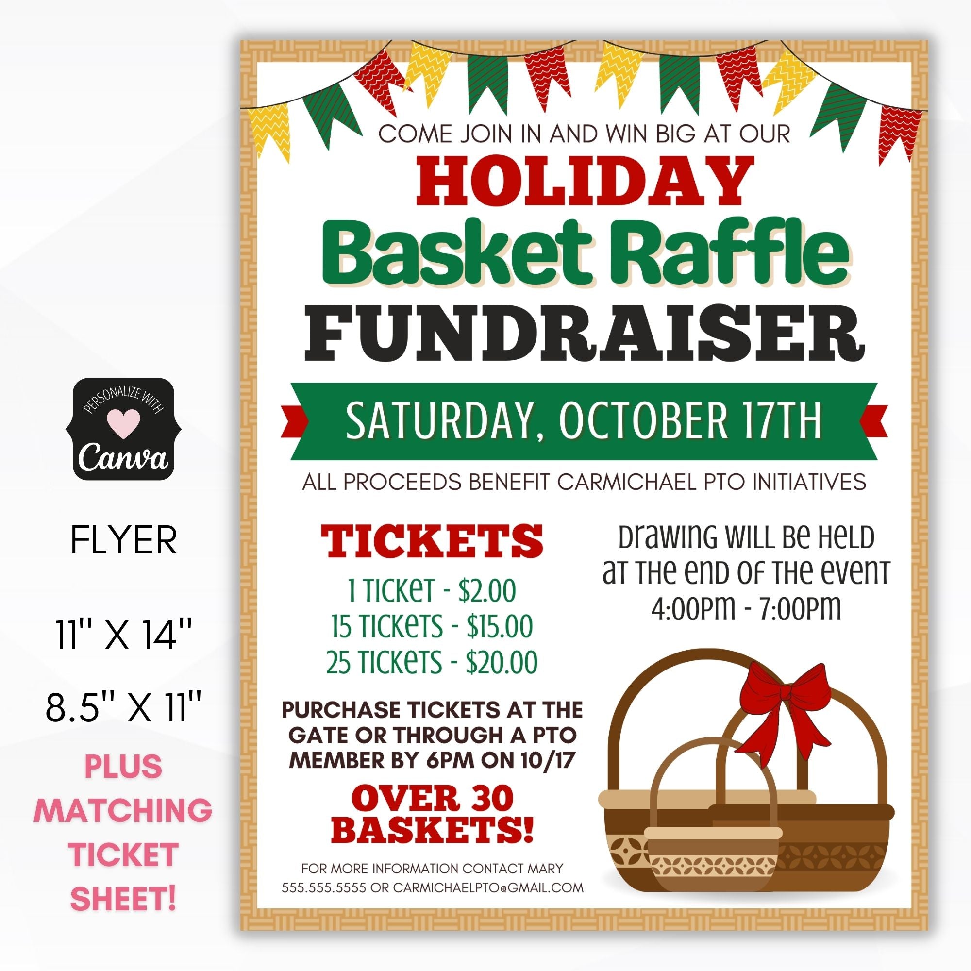 basket raffle flyer