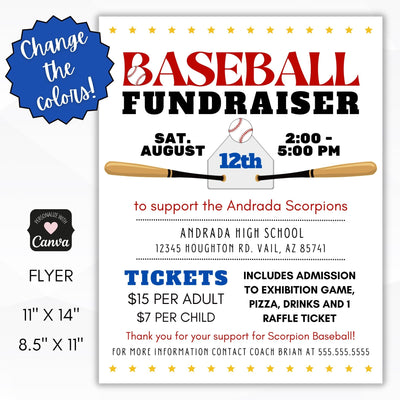 baseball fundraiser flyer