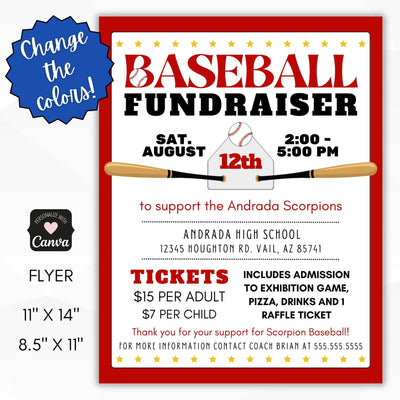baseball fundraiser flyer