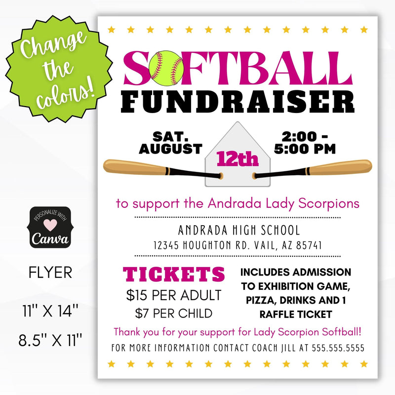 softball fundraiser flyer