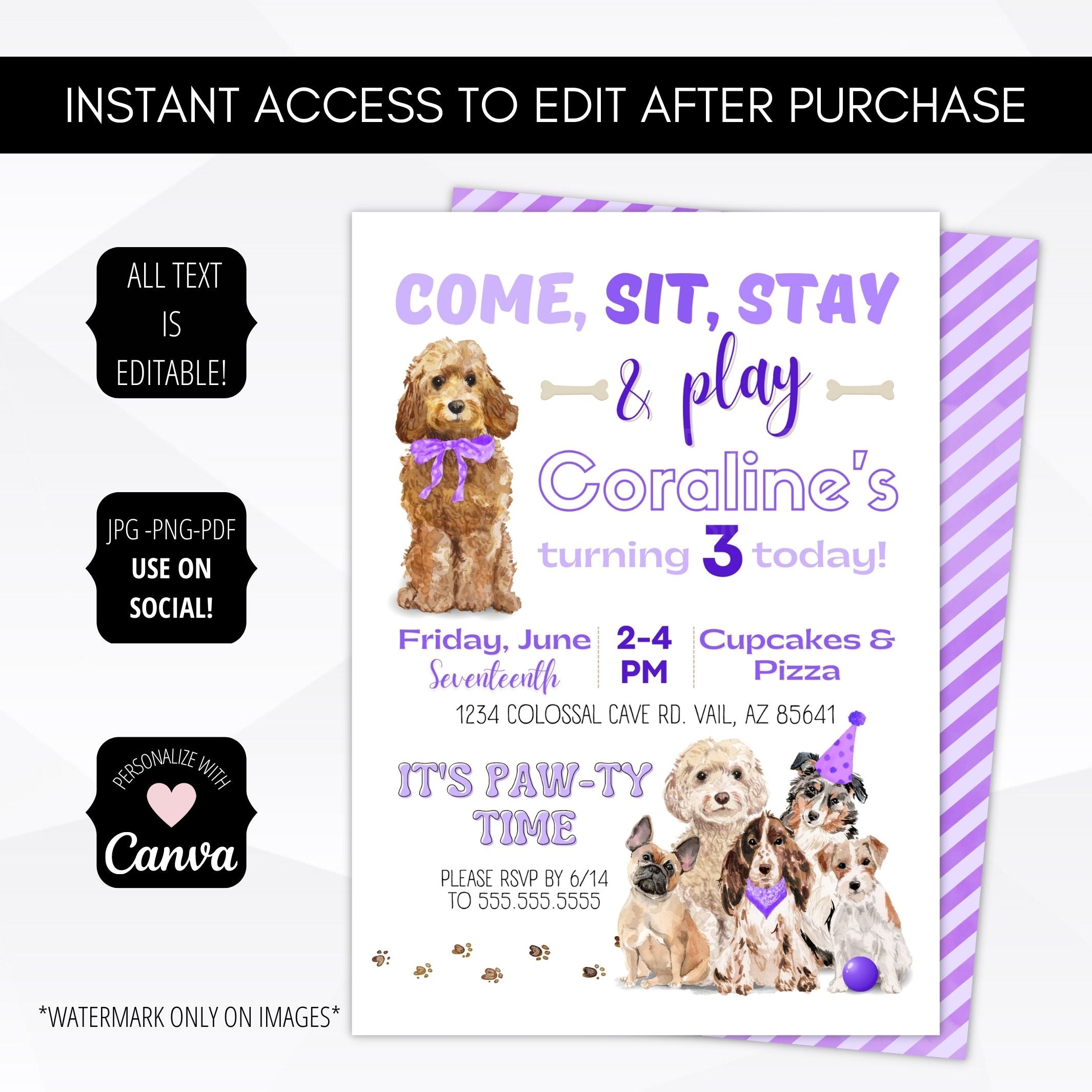 dog birthday party invitations
