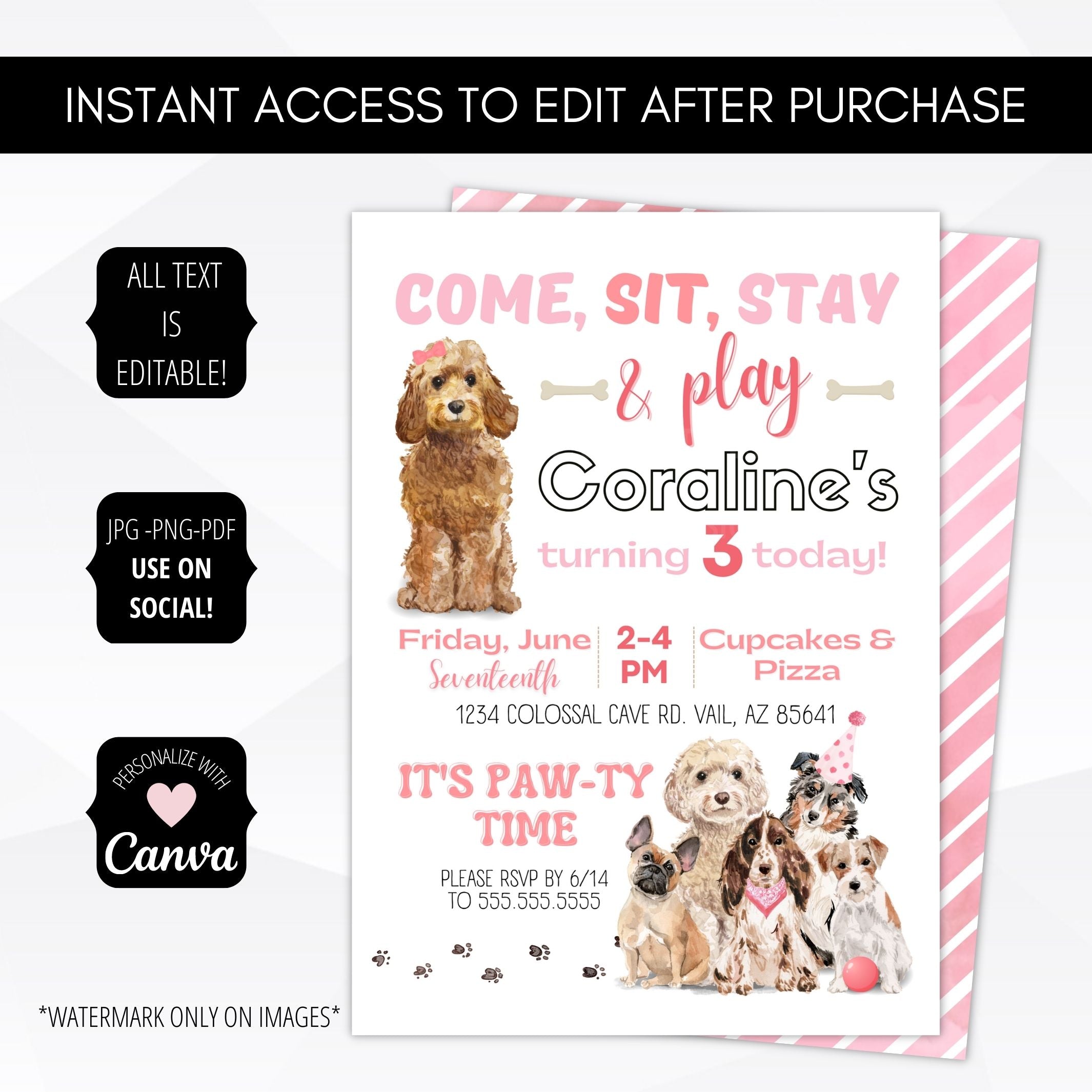 dog birthday party invitations