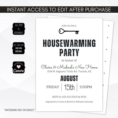 minimal housewarming invite