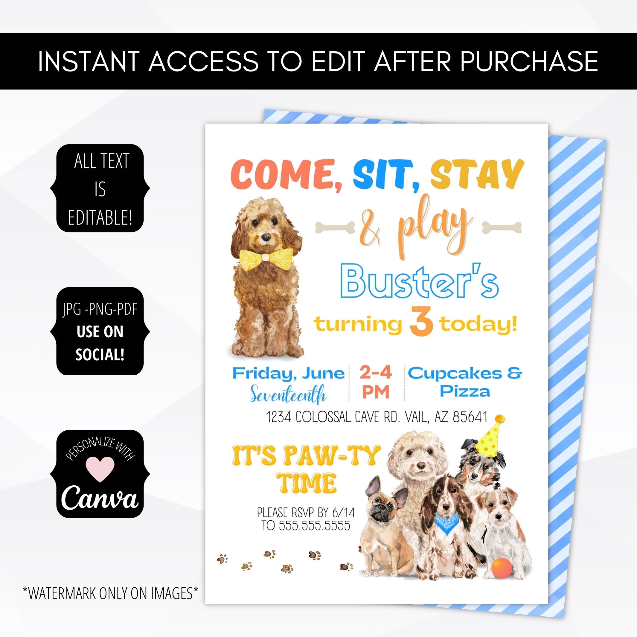 dog birthday party invitations