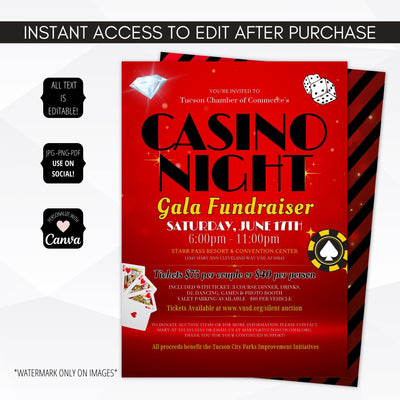 casino night invitation
