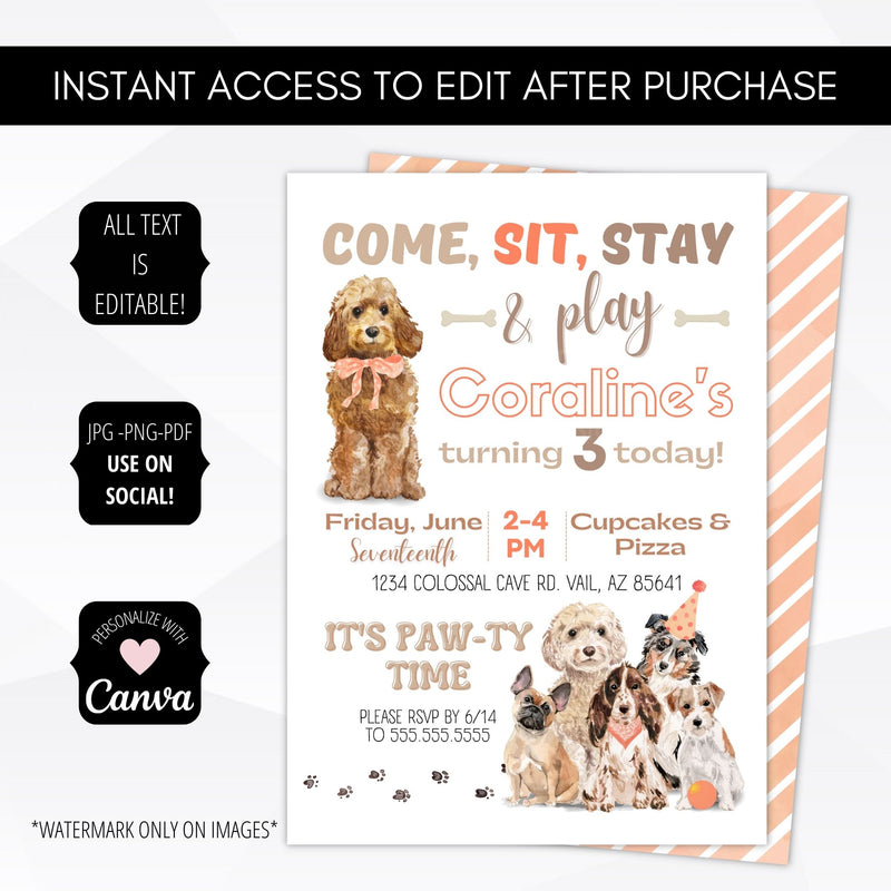 dog birthday party invitations