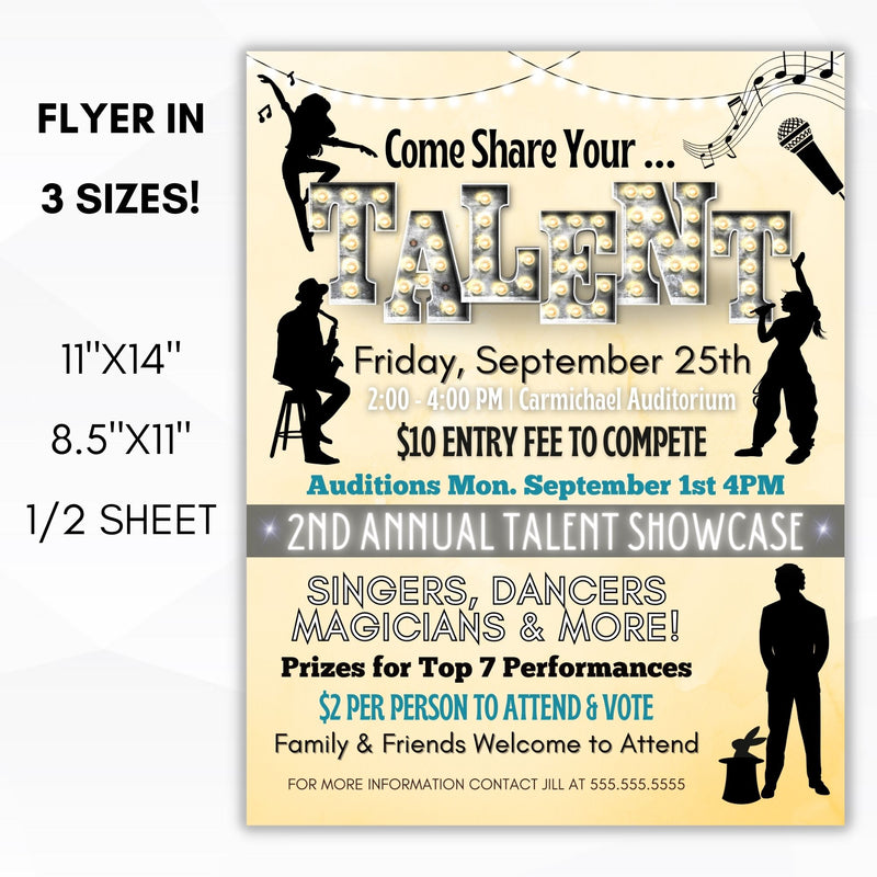 Copy of Talent Show Flyer Template  Talent show, Flyer design templates,  Flyer